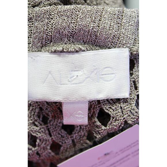 Alexis Womens Open Knit Boat Neck Pullover Sweater Gray Size Extra Small - Picture 4 of 5